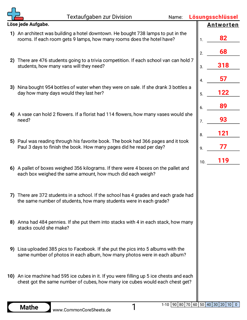 Arbeitsblätter zur Division - 3-d-1-ohne-rest worksheet