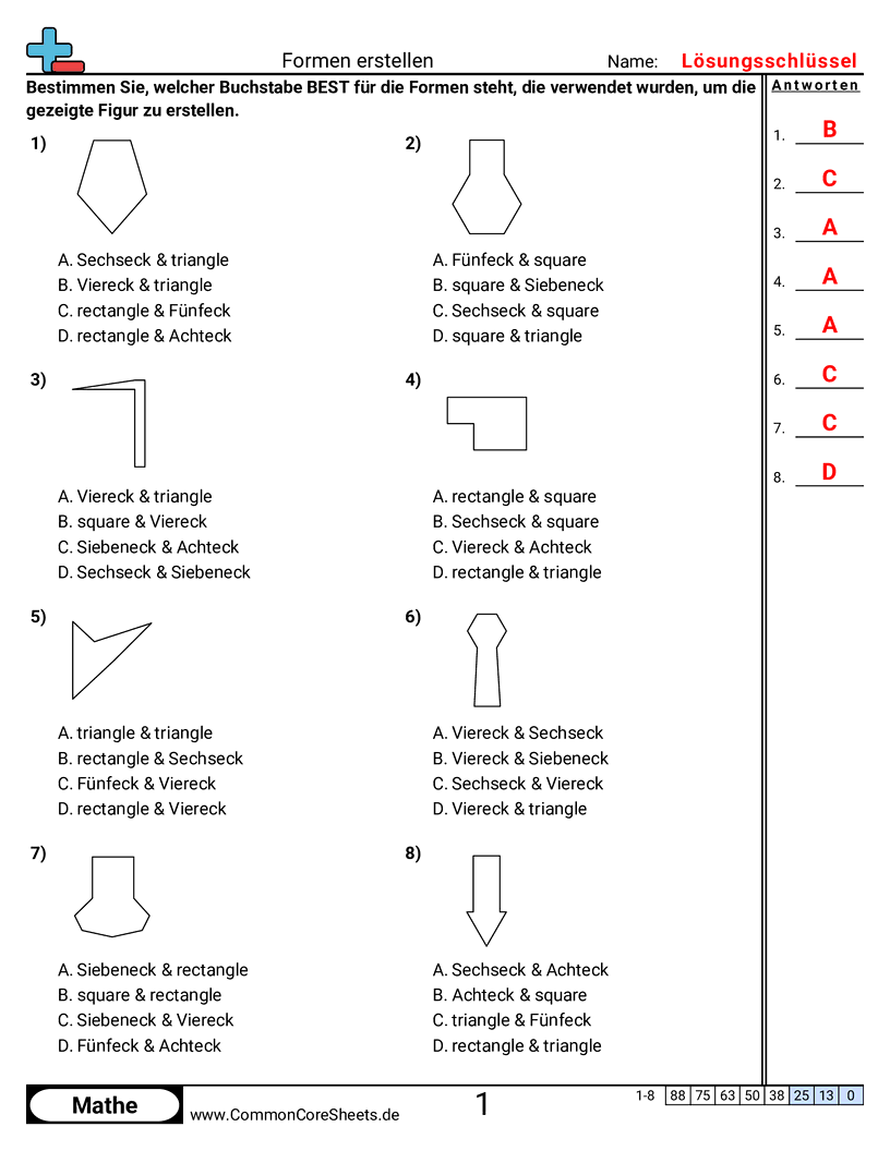 Arbeitsblätter zu Figuren - formen-erstellen worksheet
