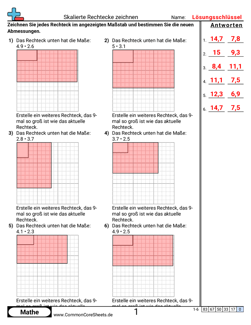 Arbeitsblätter zu Figuren - massstabliche-rechtecke-zeichnen worksheet