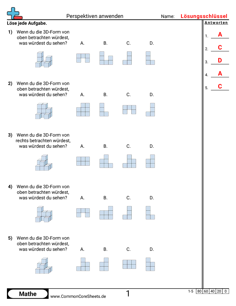 Arbeitsblätter zu Figuren - perspektiven-verwenden worksheet