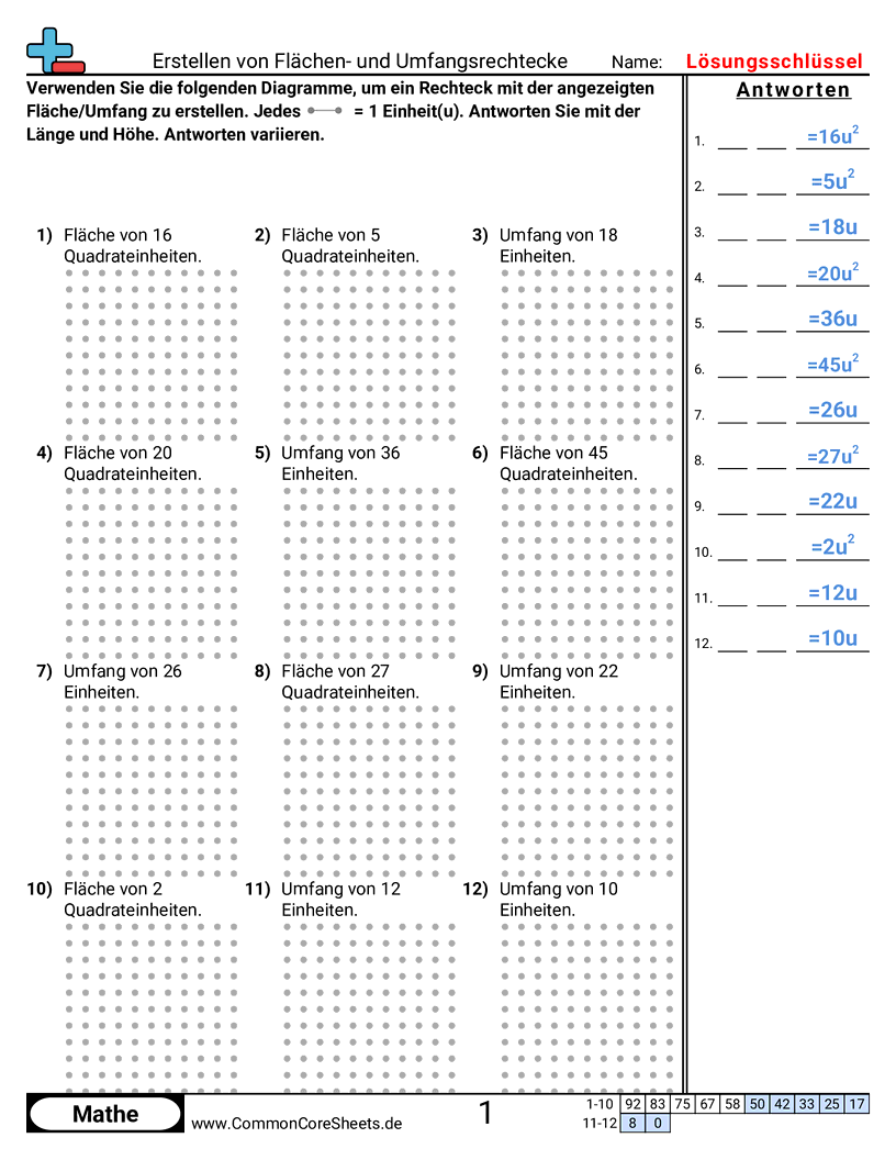 Arbeitsblätter zu Fläche & Umfang - flachen-und-umfangsrechtecke-erstellen worksheet