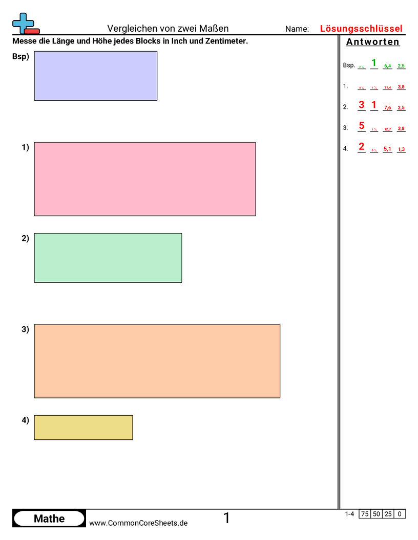 Arbeitsblätter zu Maßeinheiten - vergleichen-von-2-massen-lange-und-hohe worksheet
